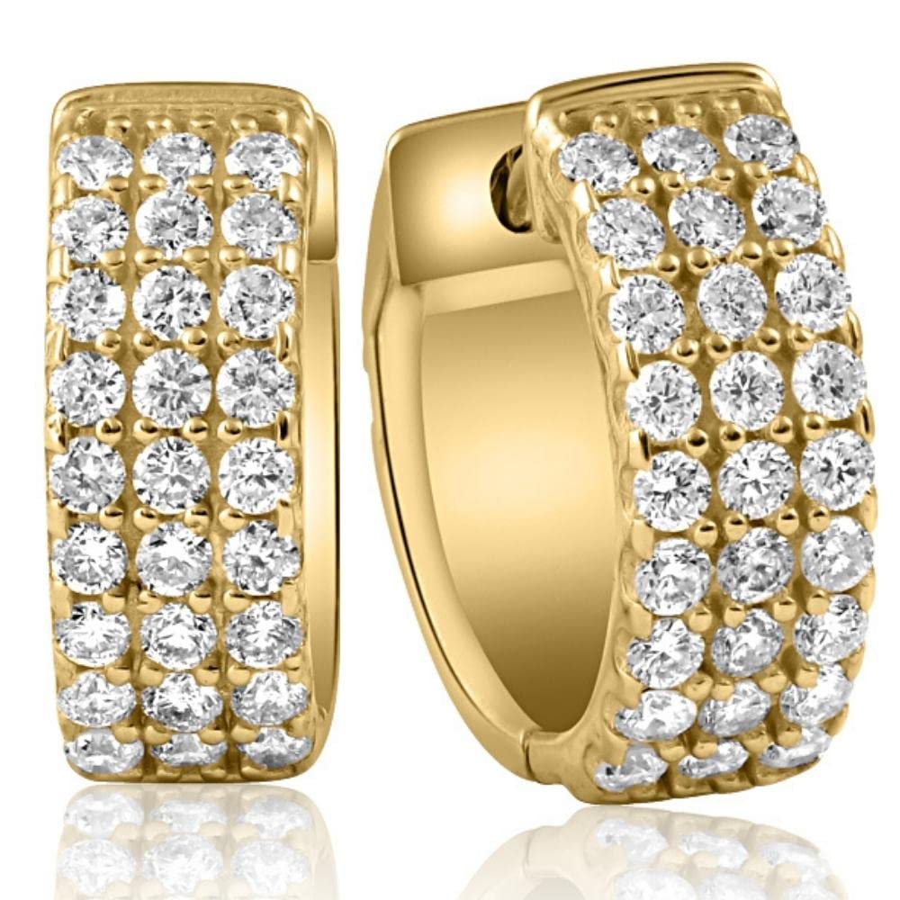 Pompeii 1/2 Ct Diamond Hoops Women's Earrings 10k Yellow Gold