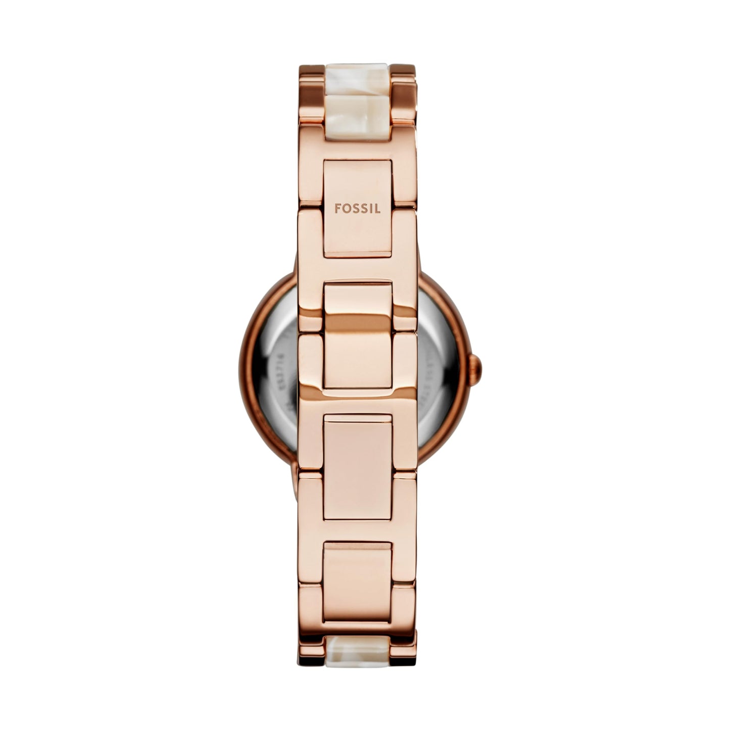 Fossil Women's Watch, Virginia Quartz Stainless Steel and Acetate Three-Hand Watch for Women, Color: Rose Gold/White Horn