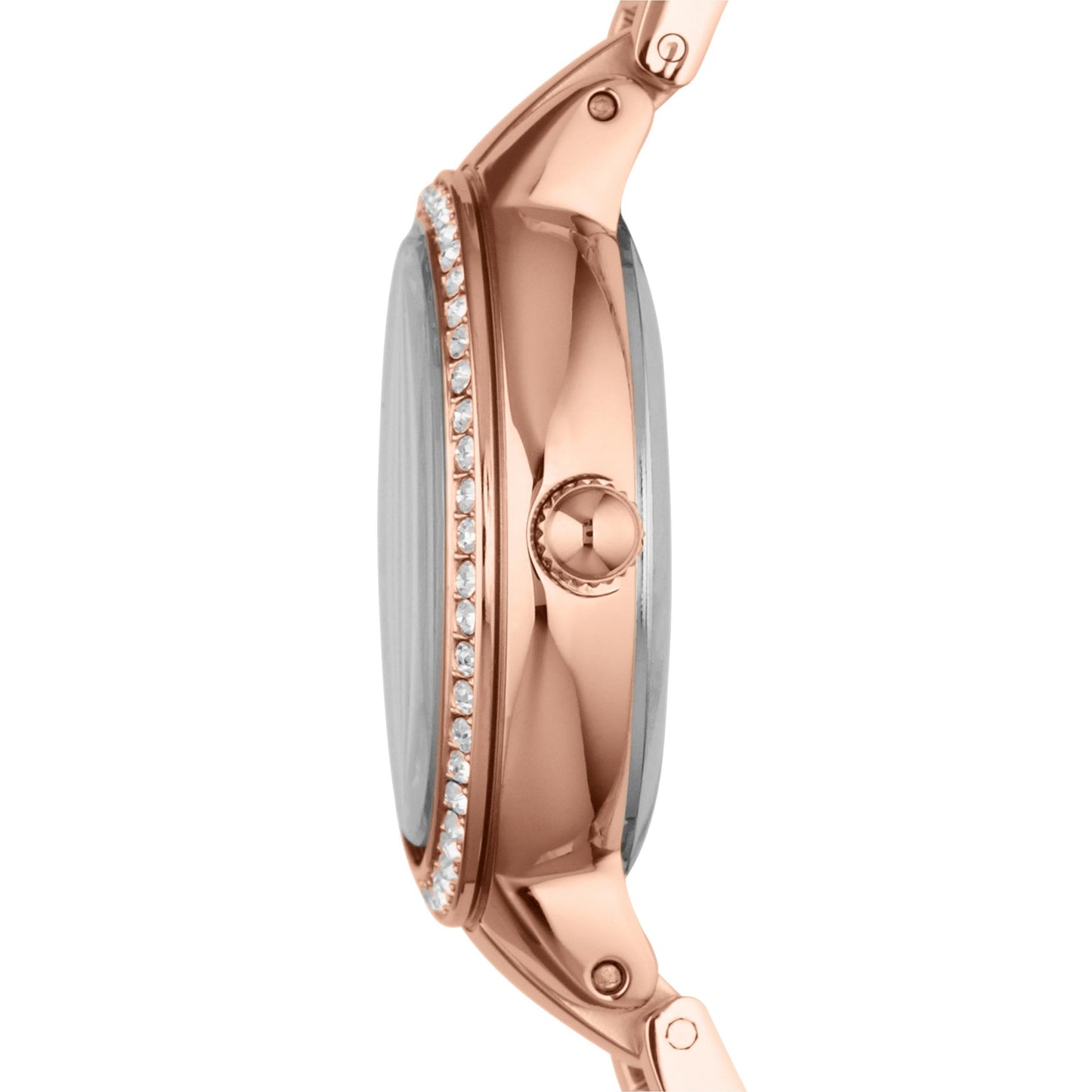 Fossil Women's Watch, Virginia Quartz Stainless Steel Three-Hand Watch for Women, Color: Rose Gold Glitz