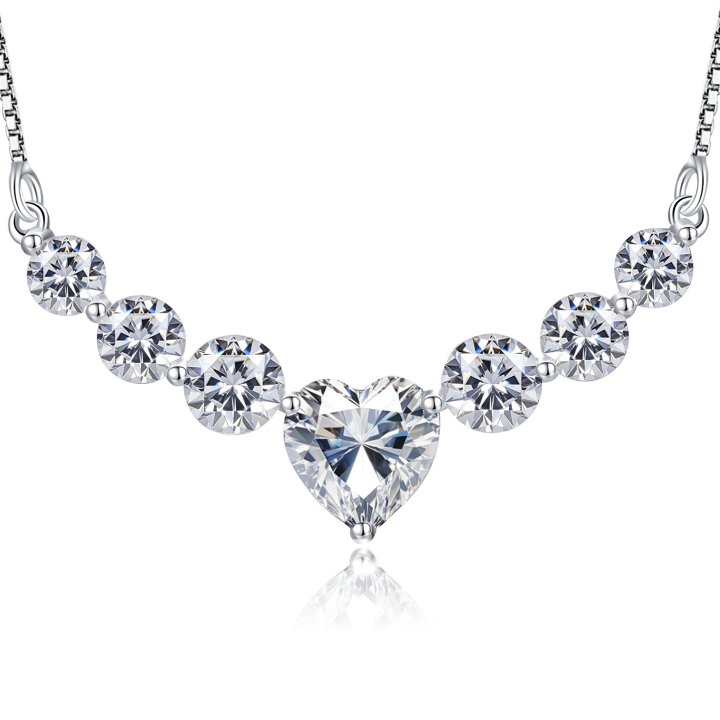 N9NEMUSES 4.4 Carat Heart Moissanite Necklace - Engraved Gift for Her