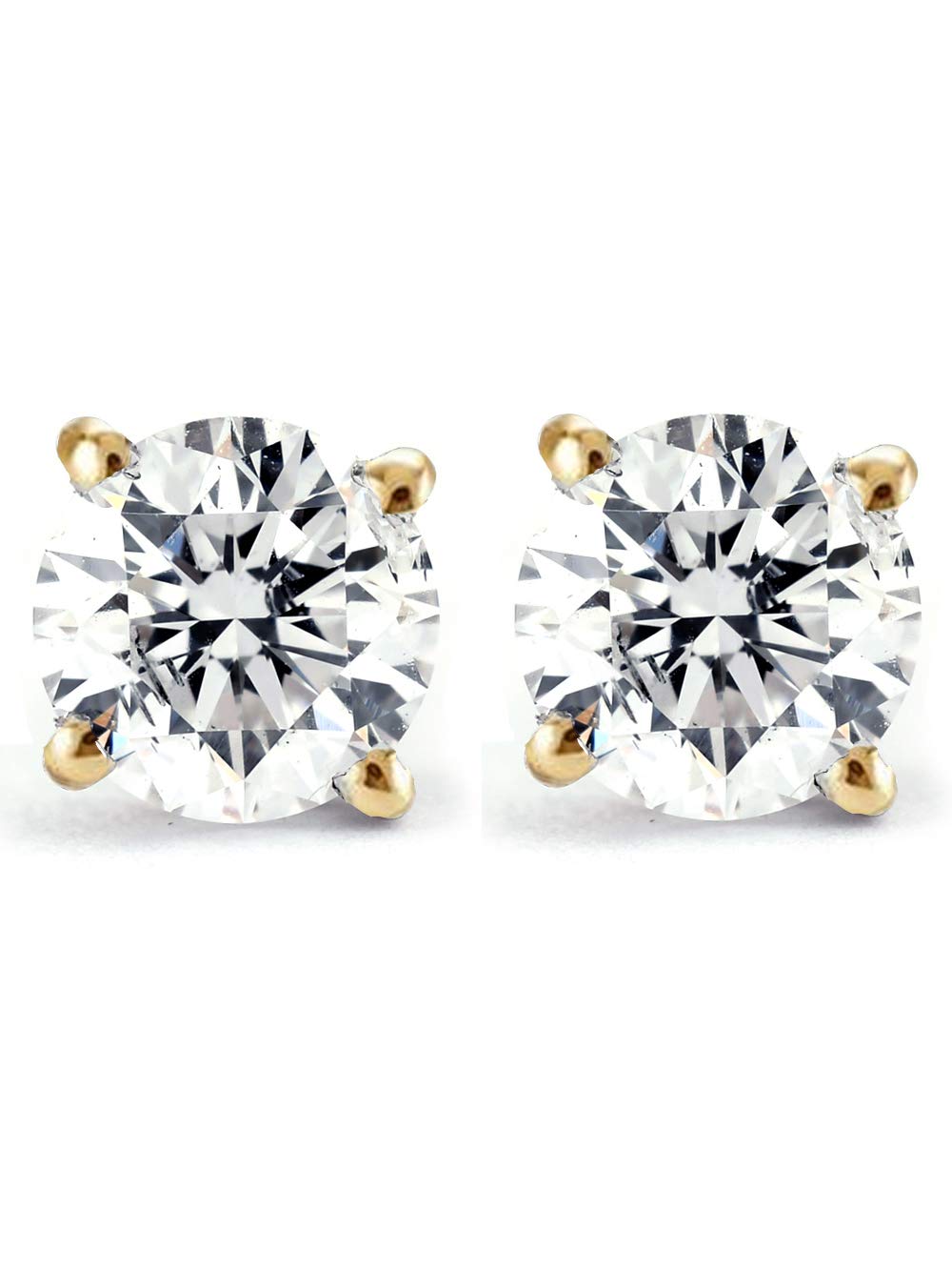 Pompeii 1/3ct diamond studs 14k Yellow gold