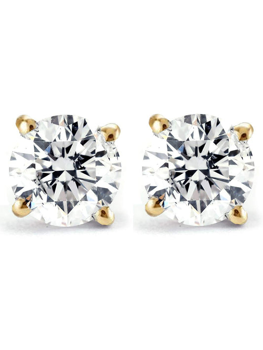 Pompeii 1/3ct diamond studs 14k Yellow gold