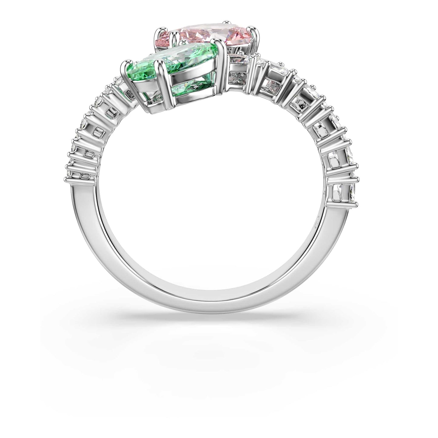 Swarovski Ariana Grande x open ring, Mixed cuts, Multicolored, Rhodium plated