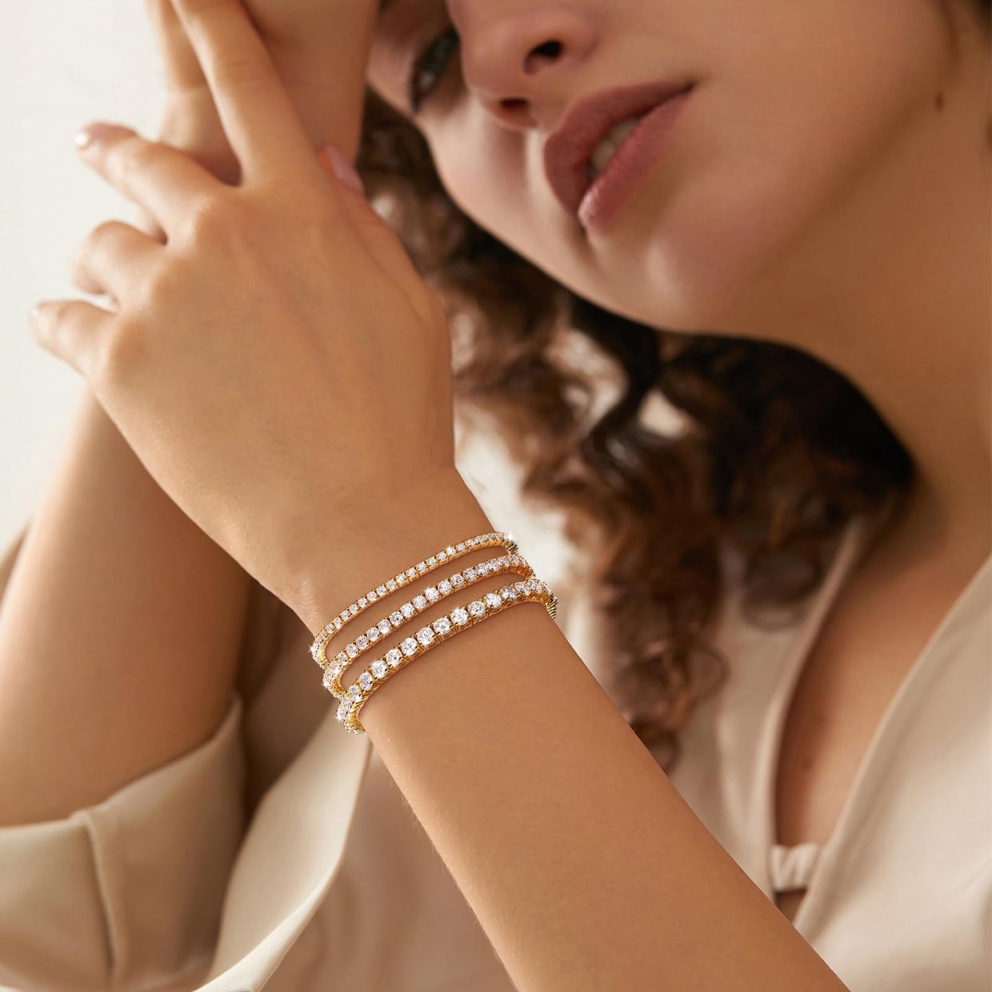TUHE D Color VVS1 Moissanite Tennis Bracelet (5CT) - Luxury Gift for Her
