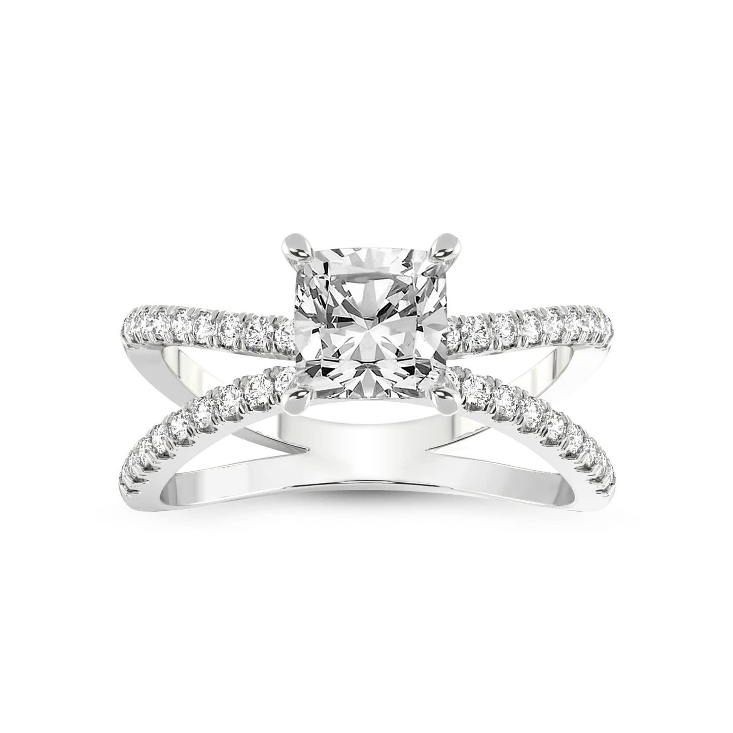 Friendly Diamonds 3.32ct Cushion Cut Dakota Criss Cross Diamond Ring