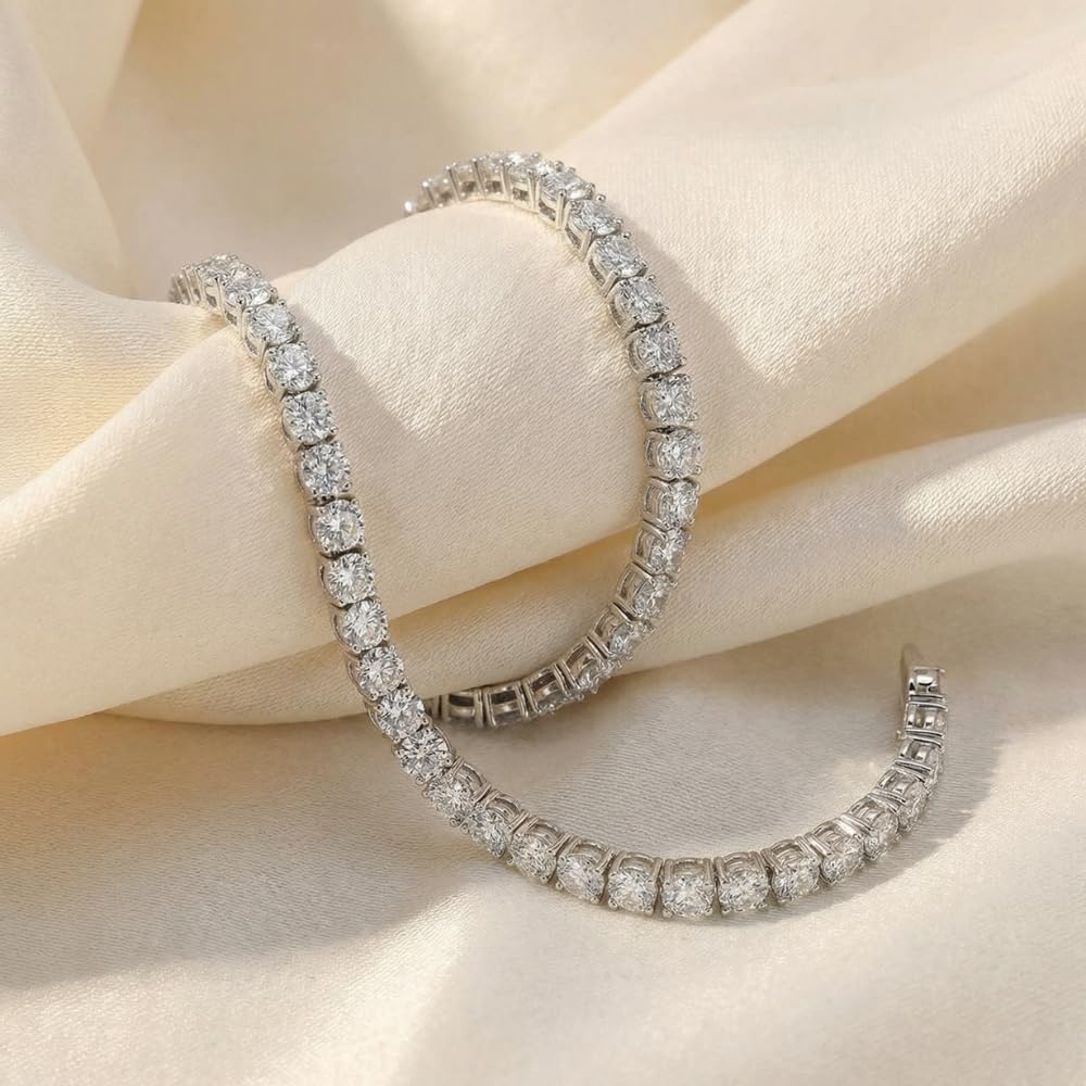 P3 POMPEII3 Pompeii 10 Ct Lab-Created Diamond Tennis Bracelet 14K White Gold 7" (F,VS)