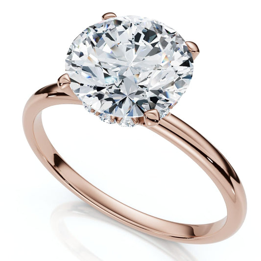 P3 POMPEII3 Pompeii Certified 1Ct Hidden Halo Diamond Engagement Ring 14k Gold Lab Grown (E/F,VS1-VS2)