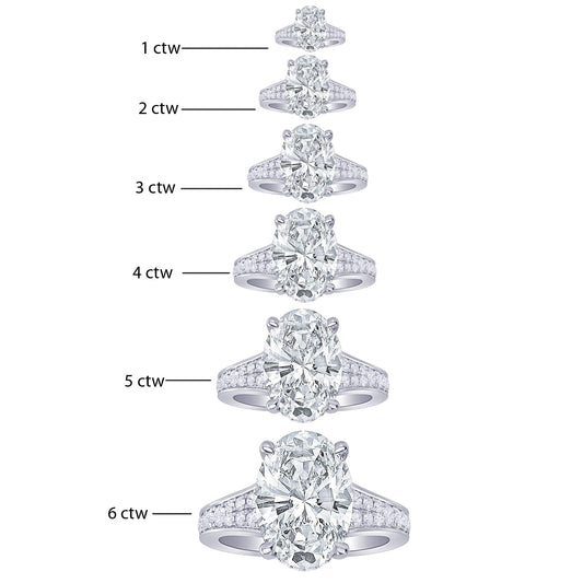 Houston Diamond District 1 to 5 Carat Oval Shape LAB GROWN Diamond Vintage Engagement Ring Wedding Ring for Women (Color D-E Clarity VS1-VS2) 14K White Gold 1 Carat Size-7