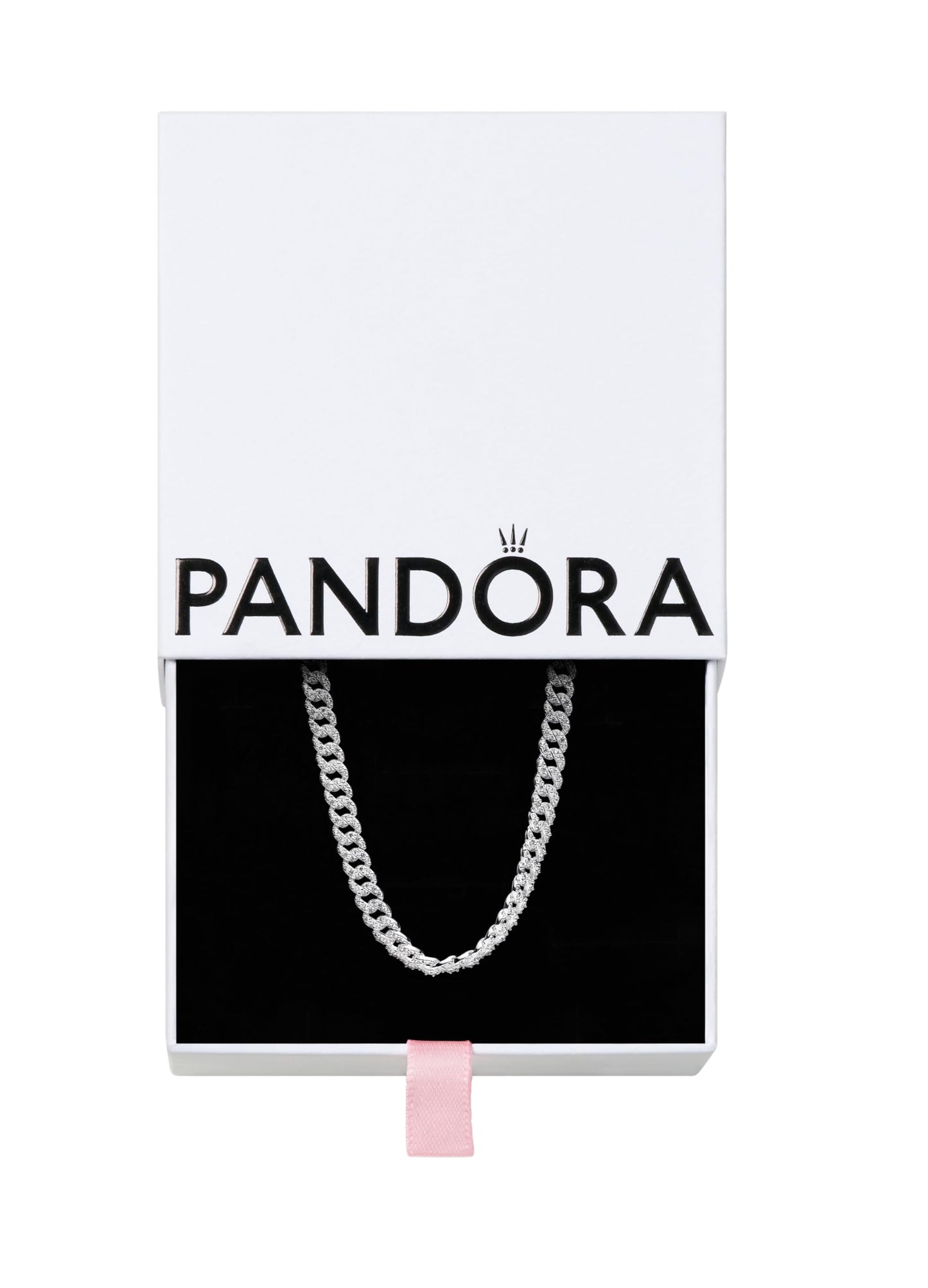 Pandora Timeless Pavé Cuban Chain Sterling Silver Necklace - 45 cm