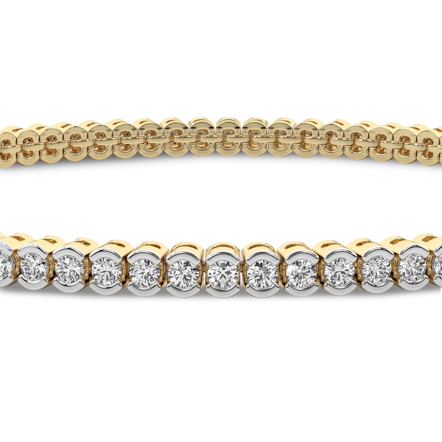 Friendly Diamonds 7ct Nemy Half Bezel Round Diamond Tennis Bracelet