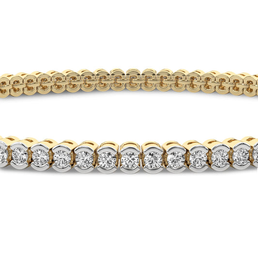 Friendly Diamonds 7ct Nemy Half Bezel Round Diamond Tennis Bracelet