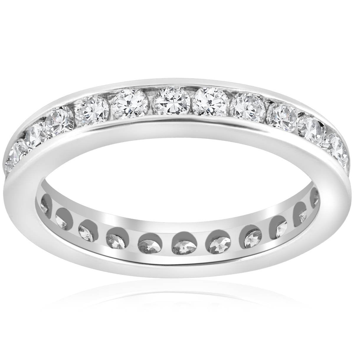 P3 POMPEII3 Pompeii 1 1/2ct Channel Set Diamond Eternity Ring 14K White Gold - Size 6