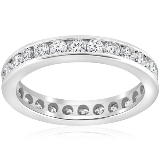 P3 POMPEII3 Pompeii 1 1/2ct Channel Set Diamond Eternity Ring 14K White Gold - Size 6
