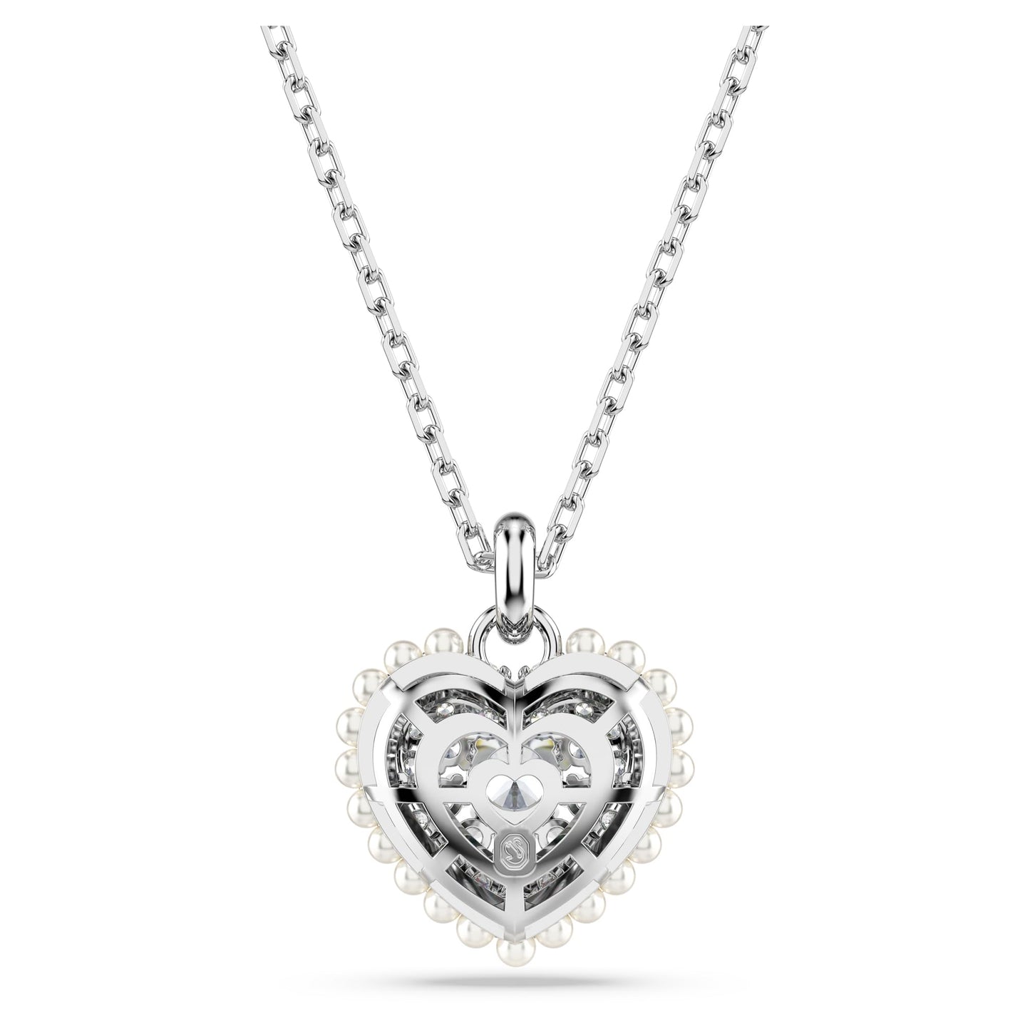 Swarovski Idyllia Heart Pendant Necklace - Clear Crystals Rhodium Finish