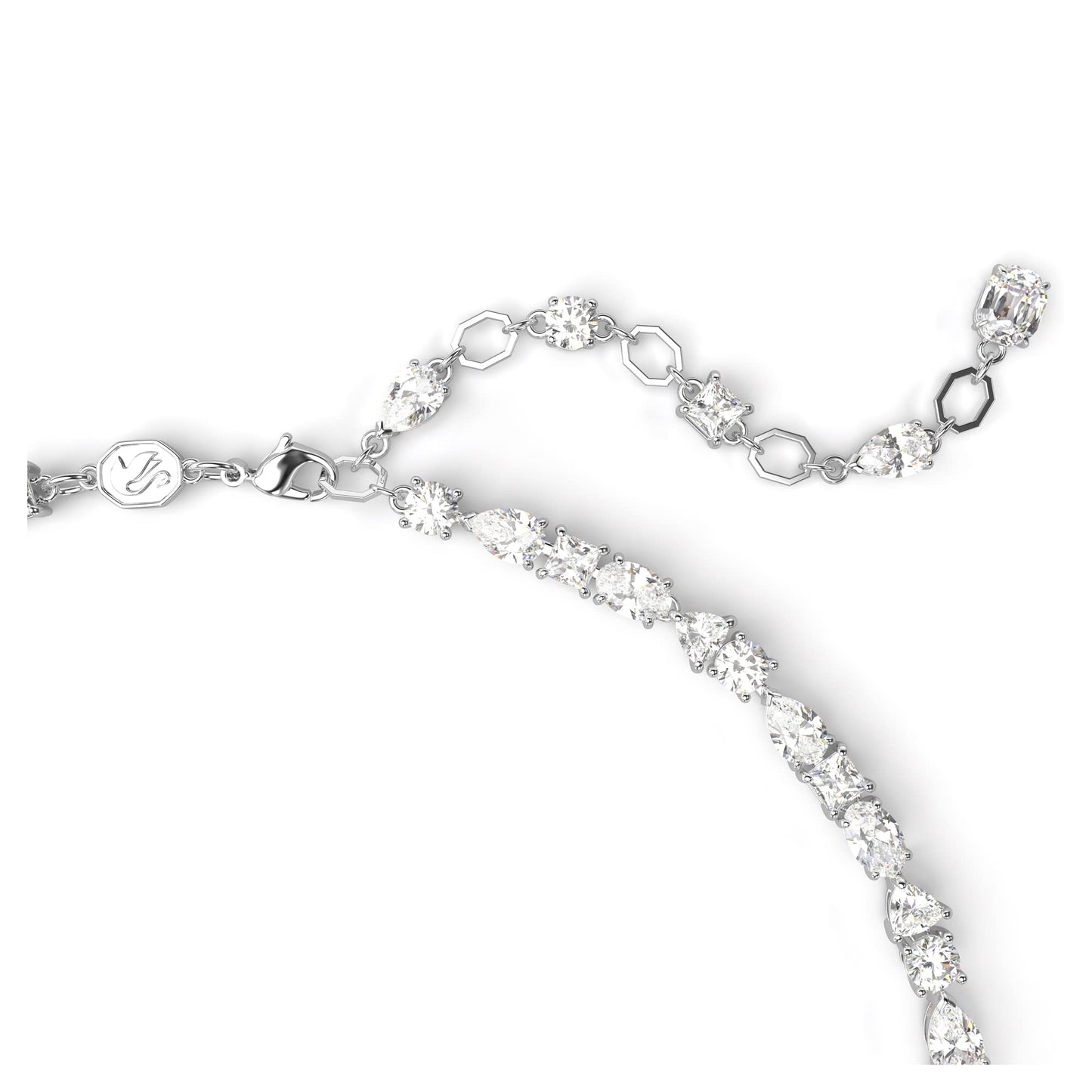 Swarovski Mesmera Necklace - Clear Mixed-Cut Stones Rhodium Finish