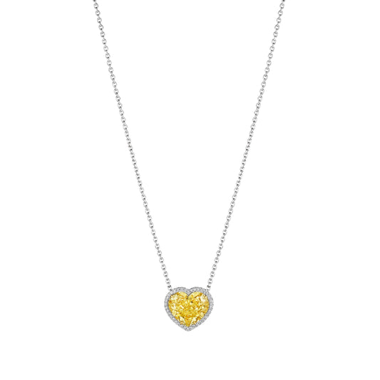 Leviev Stellar Splendor 18K Platinum and Gold 5.94 Carat SI1 Yellow Diamond Necklace