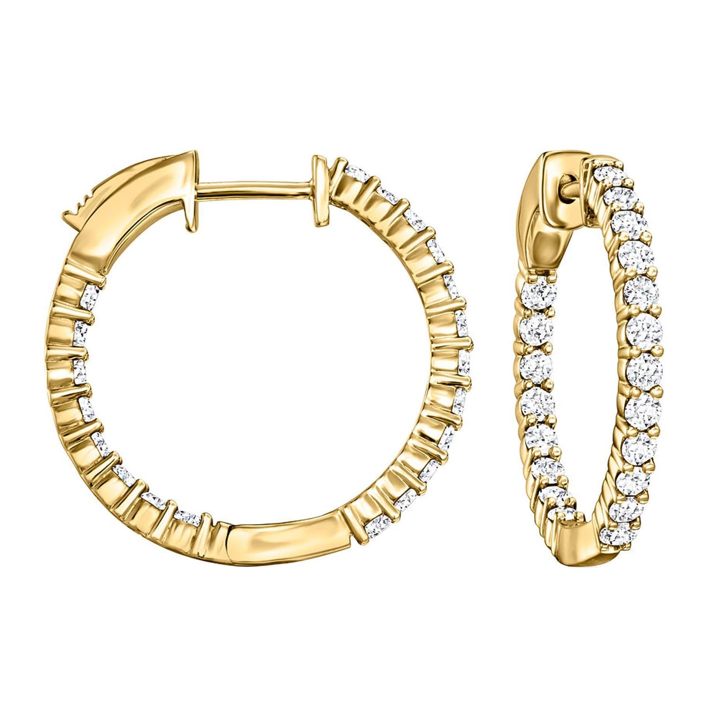 Ross Simons 1.00 ct tw Lab Grown Diamond Inside Outside Hoop Earrings