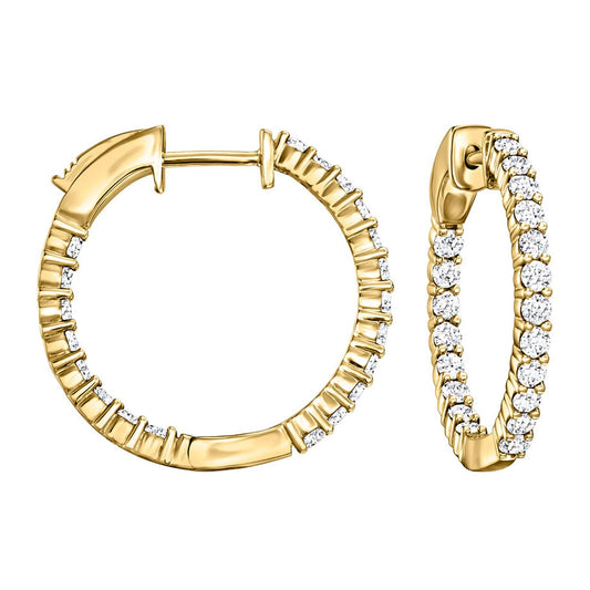 Ross Simons 1.00 ct tw Lab Grown Diamond Inside Outside Hoop Earrings