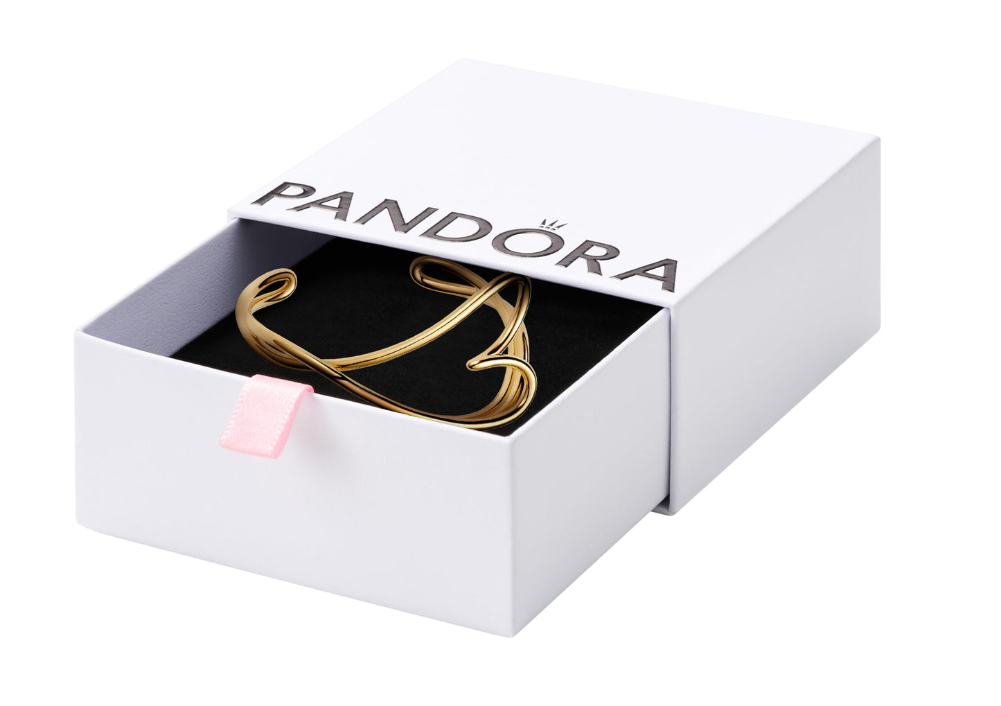 Pandora Essence Organically Shaped Heart Gold Plated Bangle