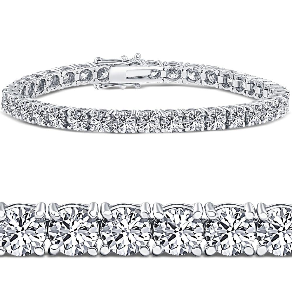 P3 POMPEII3 Pompeii 10 Ct Lab-Created Diamond Tennis Bracelet 14K White Gold 7" (F,VS)