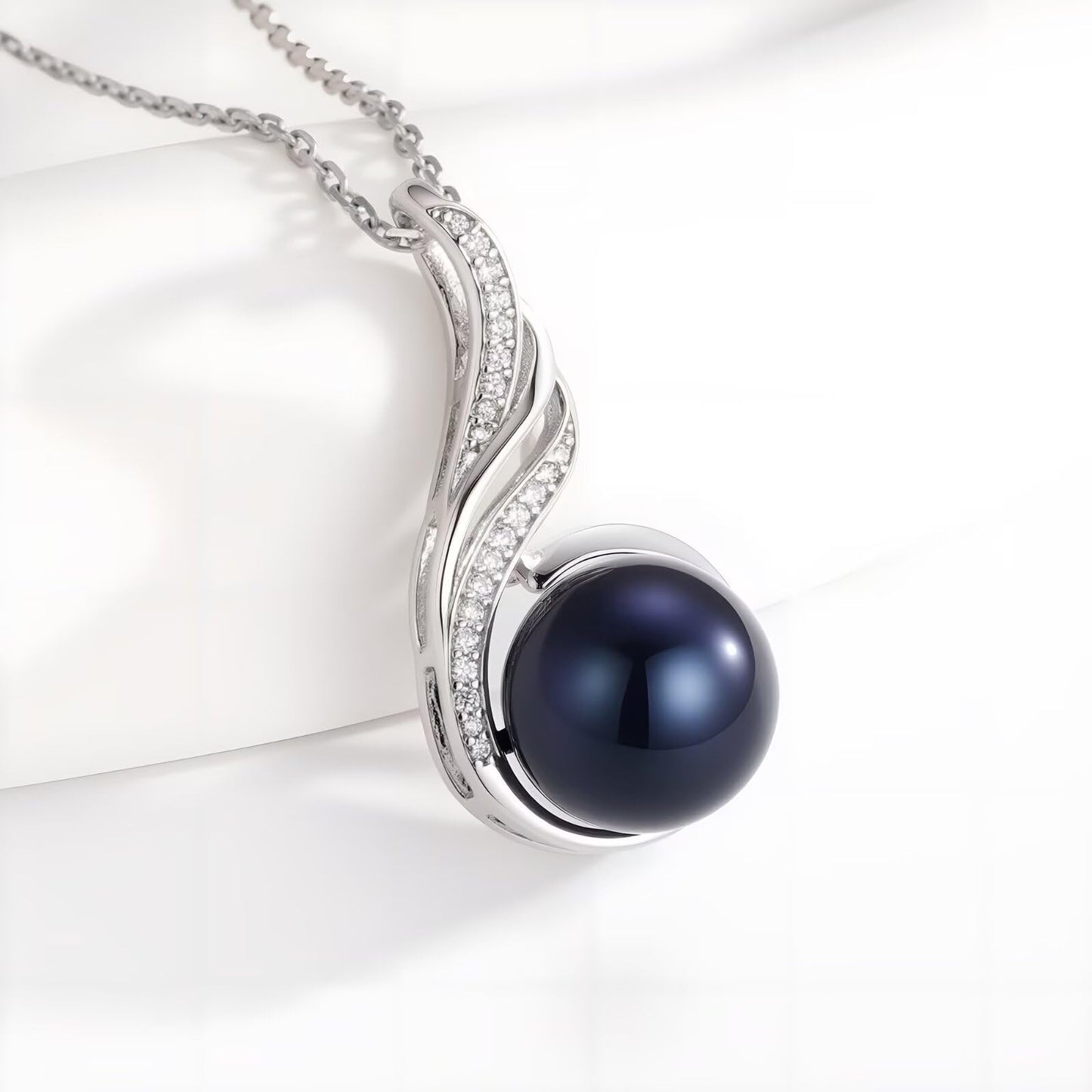 Iefil Anniversary Women Gifts - Black Pearl Necklace for Women, Pearl Jewelry | Anniversary Her Gifts