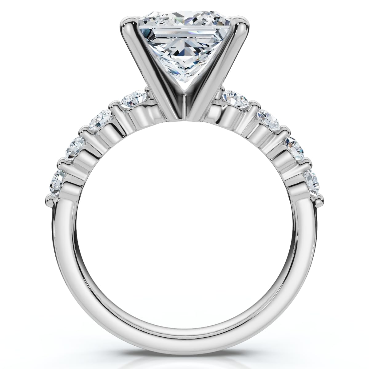 P3 POMPEII3 Pompeii Certified Monica Princess Cut 3 1/2Ct Diamond Engagement Ring 14k Gold Lab Grown - Size 7.5 (E/F,VS1-VS2)