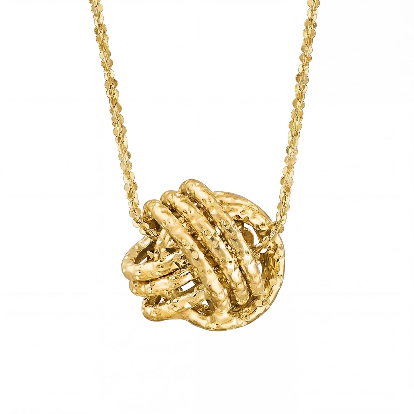 Ross Simons Italian 14kt Yellow Gold Textured Love Knot Necklace