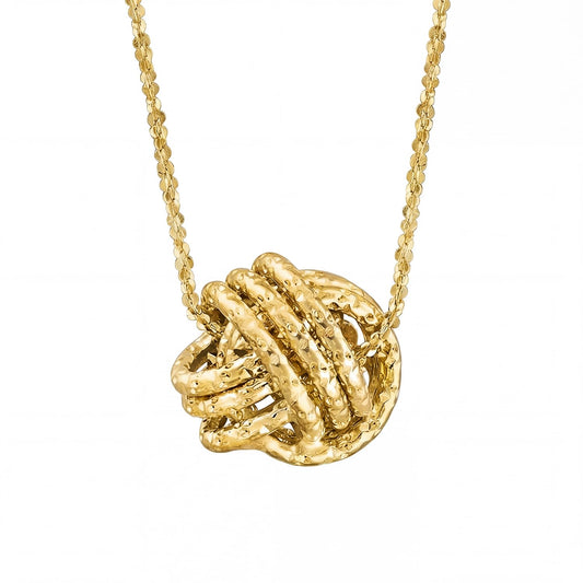 Ross Simons Italian 14kt Yellow Gold Textured Love Knot Necklace