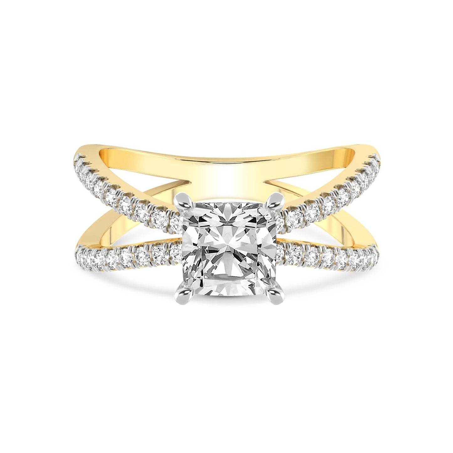 Friendly Diamonds 3.32ct Cushion Cut Dakota Criss Cross Diamond Ring