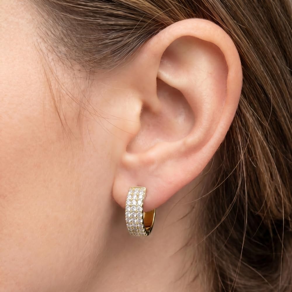 Pompeii 1/2 Ct Diamond Hoops Women's Earrings 10k Yellow Gold