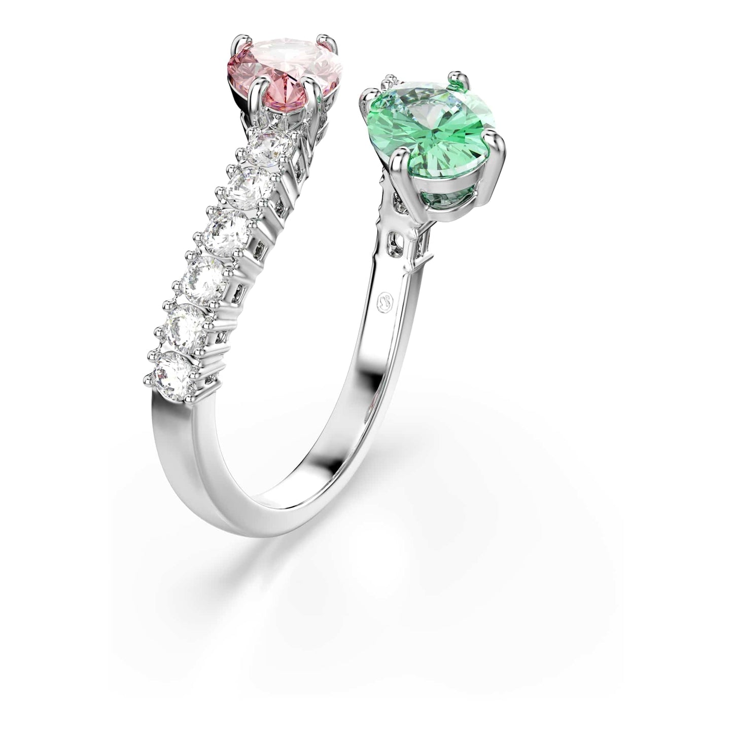 Swarovski Ariana Grande x open ring, Mixed cuts, Multicolored, Rhodium plated