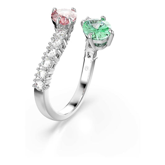 Swarovski Ariana Grande x open ring, Mixed cuts, Multicolored, Rhodium plated