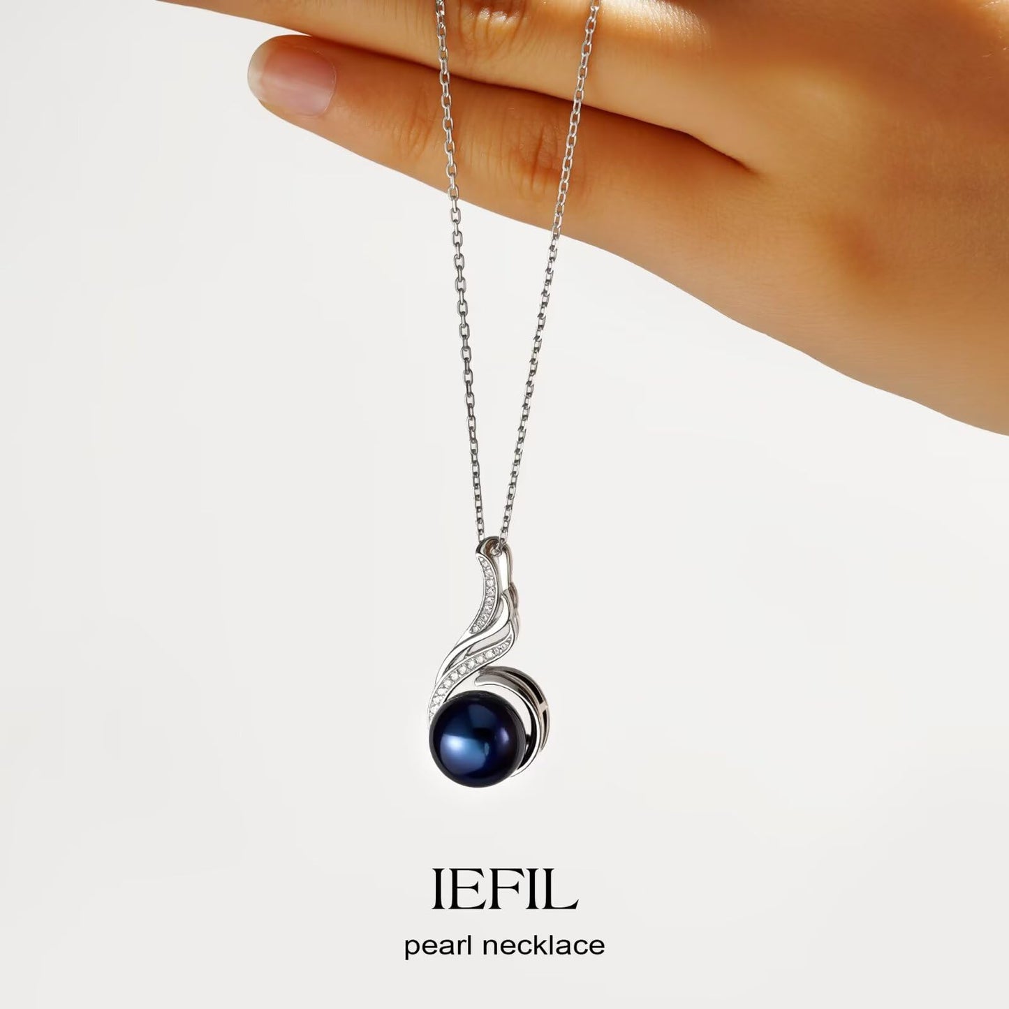 Iefil Anniversary Women Gifts - Black Pearl Necklace for Women, Pearl Jewelry | Anniversary Her Gifts