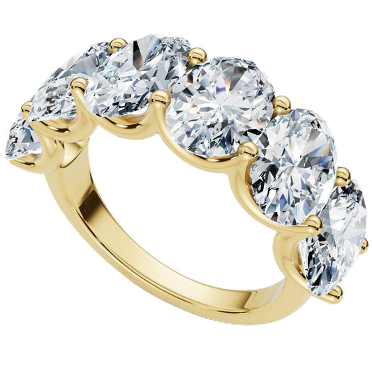 Pompeii 6Ct Oval Diamond U Prong Wedding Anniversary Ring 14k Gold Lab Grown - Size 7 (F/G,VS1-VS2)