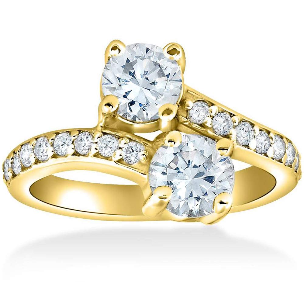 Pompeii 1 1/2 cttw Forever Us 2-Stone Diamond Engagement Forever Us Ring 14k Yellow Gold - Size 8