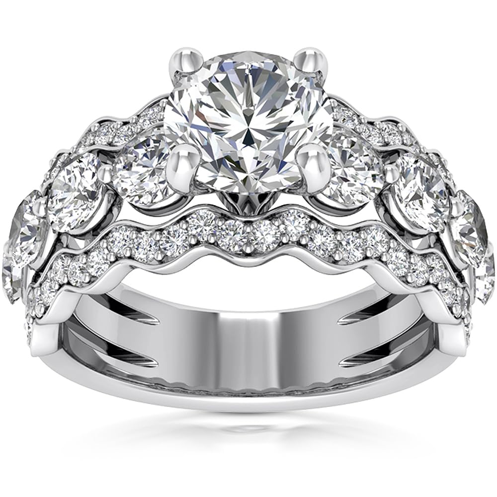 Pompeii 2 3/8 Ct Diamond Engagement Ring 14k White Gold - Size 6.5