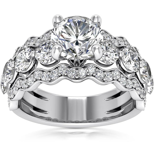 Pompeii 2 3/8 Ct Diamond Engagement Ring 14k White Gold - Size 6.5