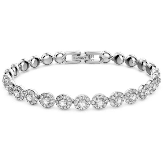 Swarovski Una Angelic White Crystal Rhodium Plated Tennis Bracelet