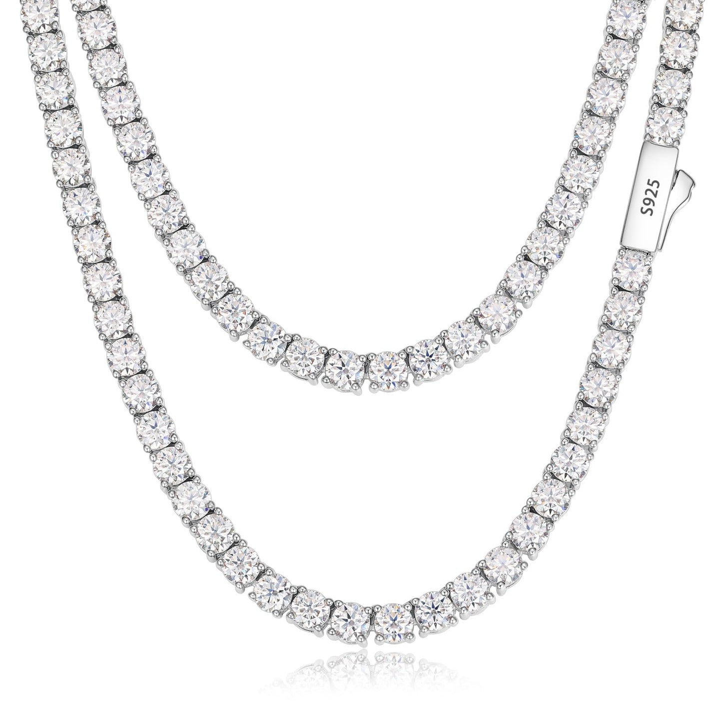 TUHE D Color VVS1 Moissanite Tennis Necklace (13.9CT - 18 Inch)