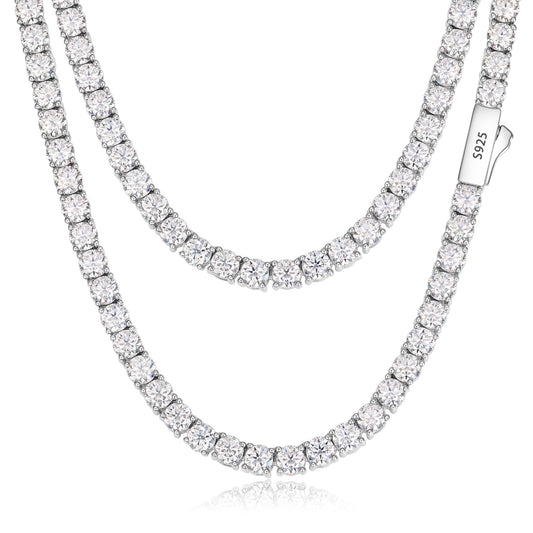 TUHE D Color VVS1 Moissanite Tennis Necklace (13.9CT - 18 Inch)