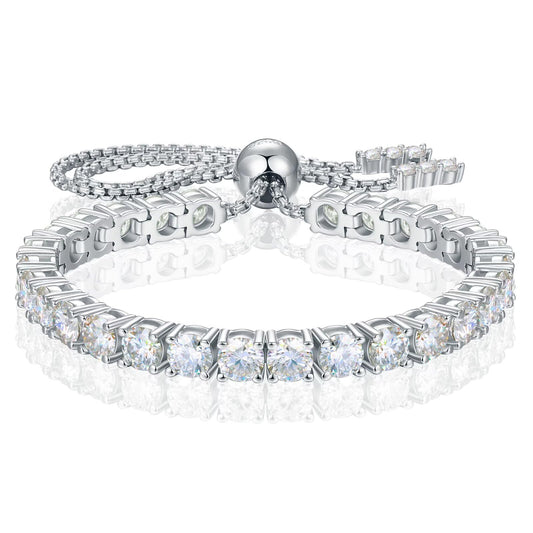 TUHE GRA Certified Adjustable Moissanite Tennis Bracelet (8.69CT)