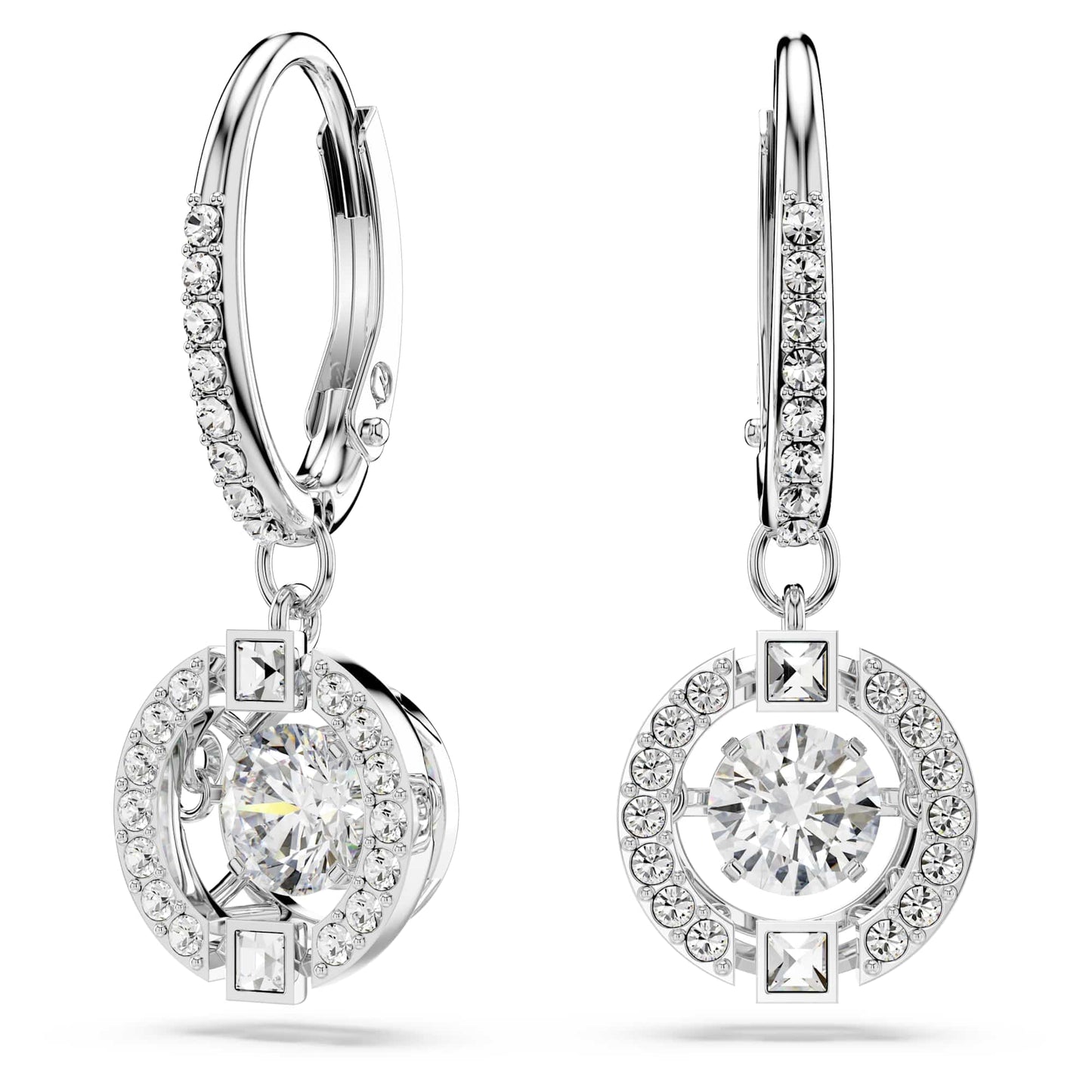 Swarovski Una Crystal Pavé Floating Stone Drop Earrings