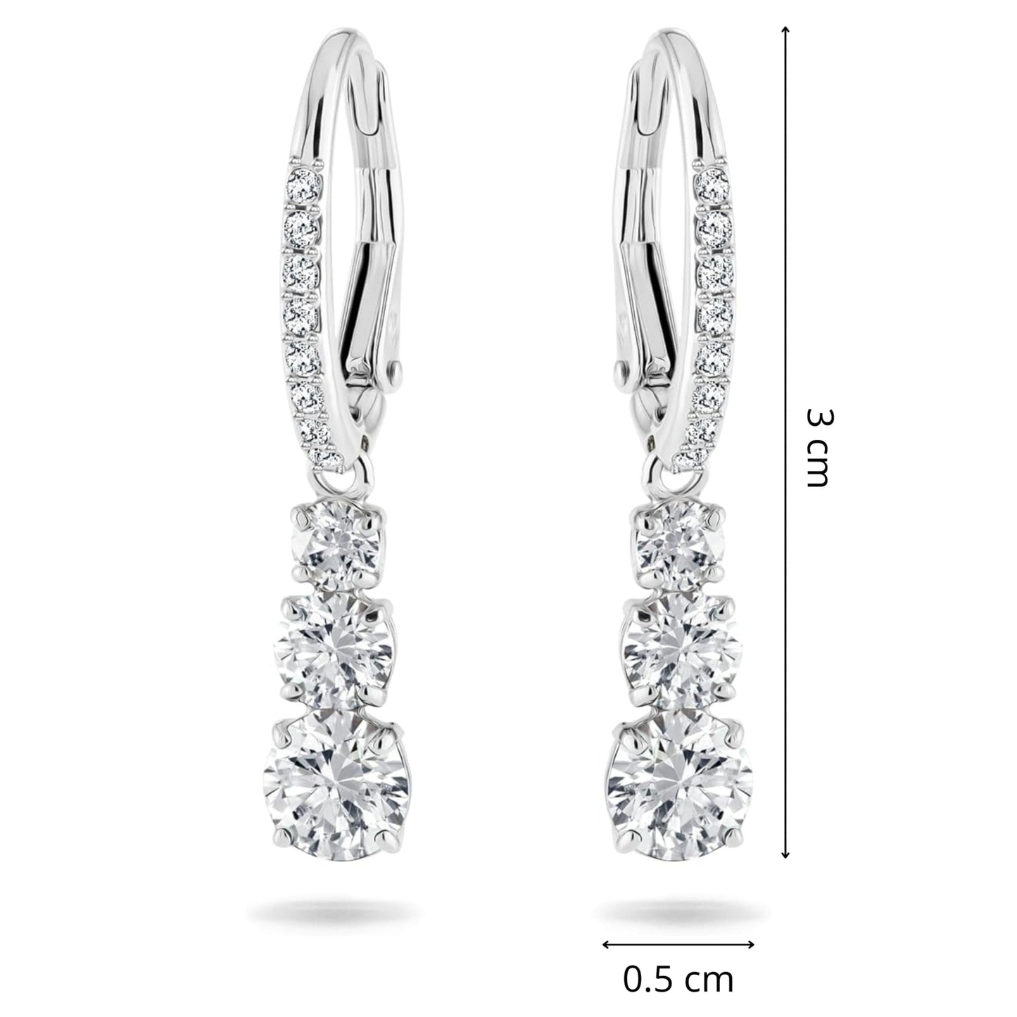 Swarovski Stilla Attract Trilogy Crystal Drop Earrings