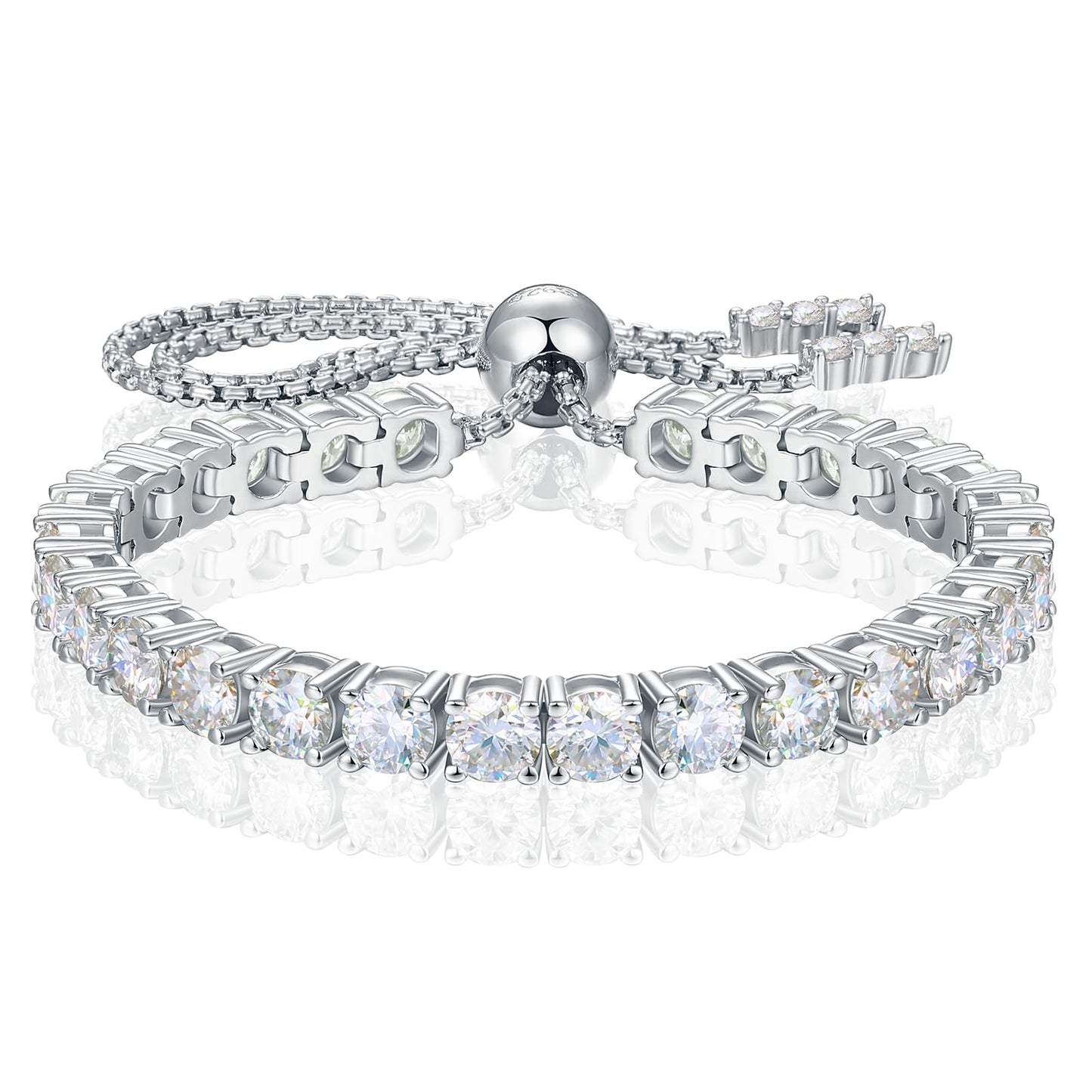 TUHE GRA Certified Adjustable Moissanite Tennis Bracelet (8.69CT)