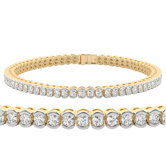 Friendly Diamonds 7ct Nemy Half Bezel Round Diamond Tennis Bracelet