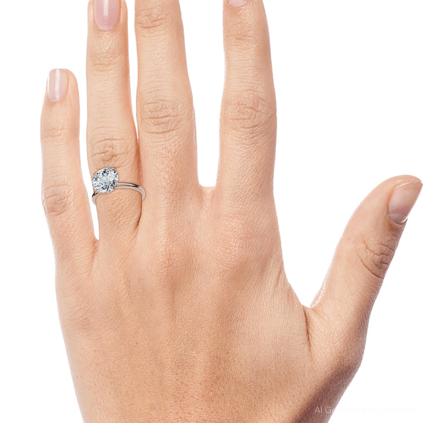 P3 POMPEII3 Pompeii Certified 1Ct Hidden Halo Diamond Engagement Ring 14k Gold Lab Grown (E/F,VS1-VS2)
