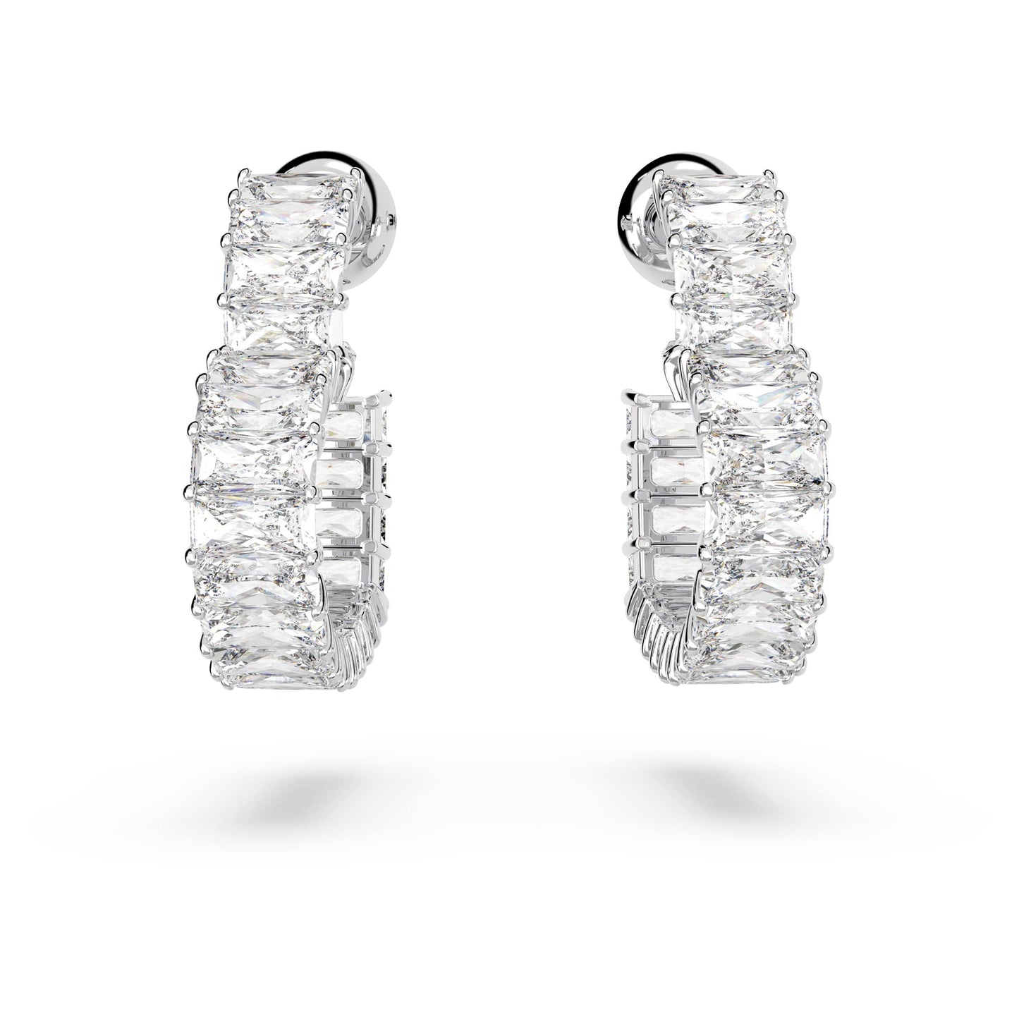 Swarovski Matrix Heart Crystal Hoop Earrings