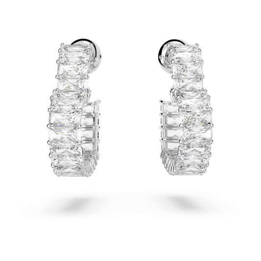 Swarovski Matrix Heart Crystal Hoop Earrings