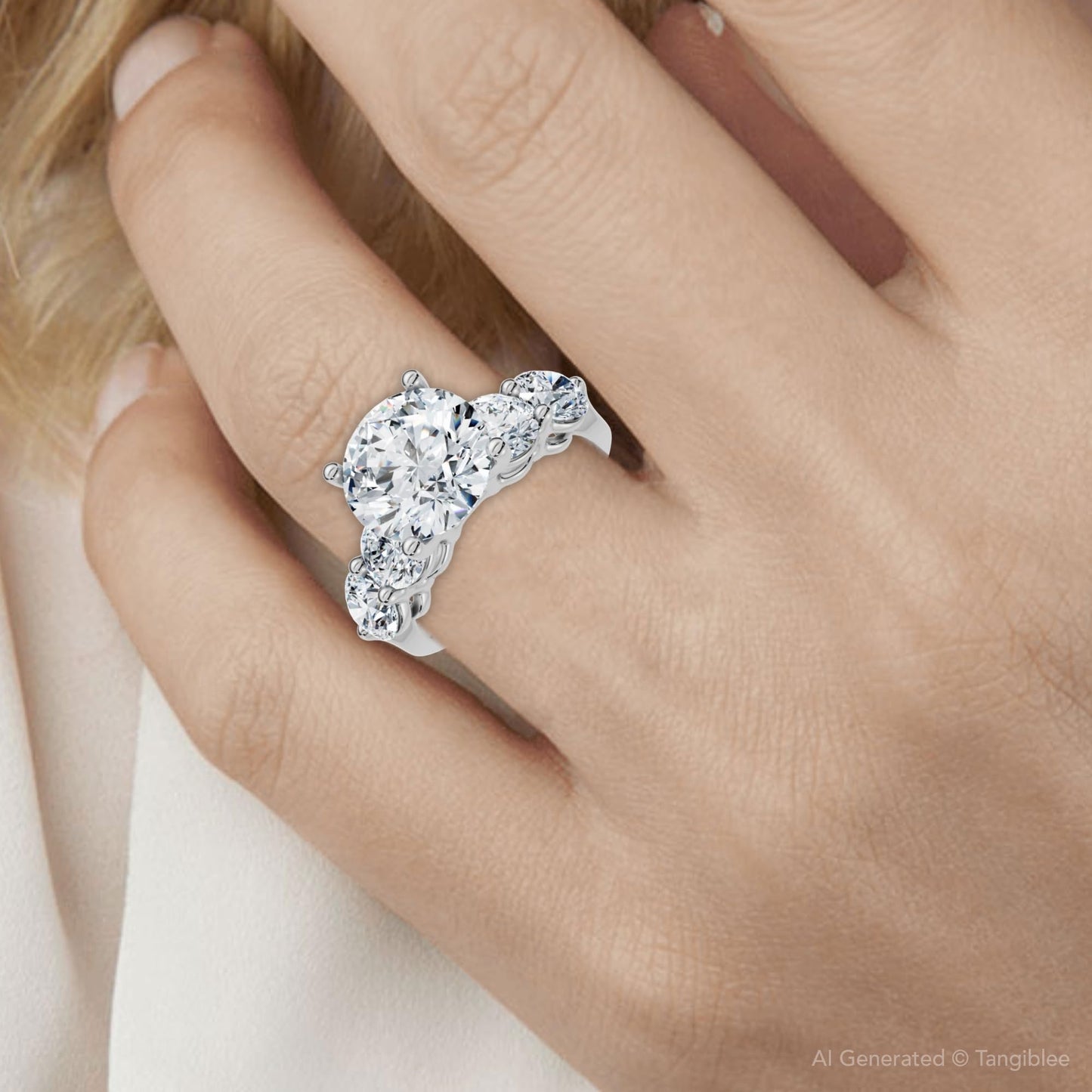 P3 POMPEII3 Pompeii Certified 3 1/2Ct Diamond Engagement Ring 14k Gold or Platinum Lab Grown - Size 7 (F/G,VS1-VS2)