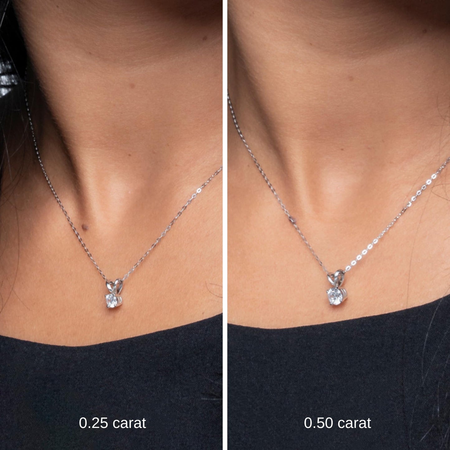 Amazon Essentials 14K Solid Gold IGI Certified 0.25 Ct Lab-Grown Diamond Solitaire Pendant Necklace